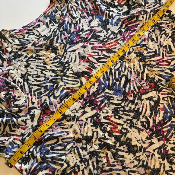 Nic+Zoe Doodle Camo Long Sleeve Tee Womens Sz 3X Multicolor Scribble Knit Tunic - Picture 8 of 9